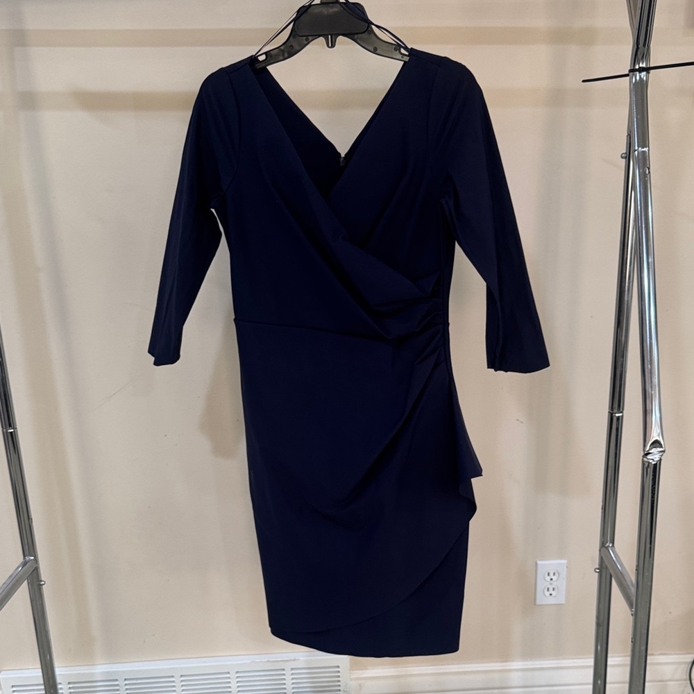 Alex Evenings Deep Blue Long Sleeve Dress